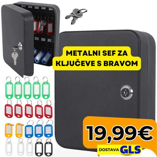 Metalni sef za ključeve s bravom - Predobro.hr