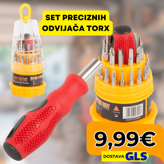 Set preciznih odvijača Torx - 31-dijelni komplet za profesionalce i kućnu upotrebu - Predobro.hr