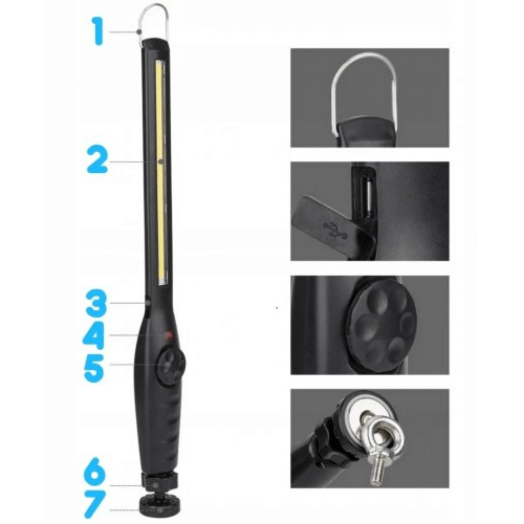 LED Radna Svjetiljka – Prijenosna Radna Lampa XXL 38 cm s USB Punjenjem - Predobro.hr