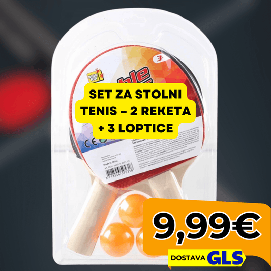 Set za Stolni Tenis – 2 Reketa + 3 Loptice - Predobro.hr