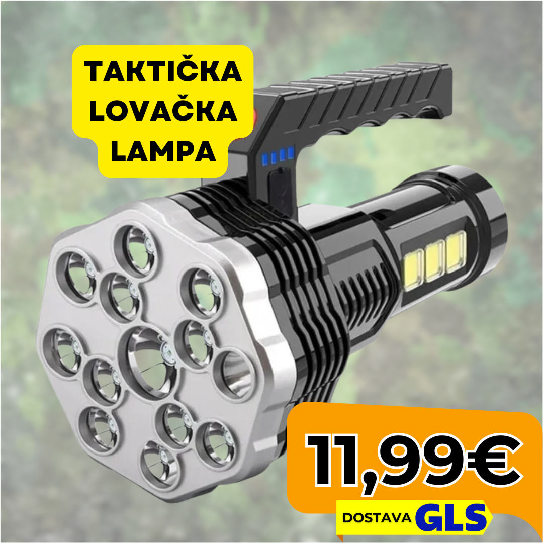 Vojna Taktička Baterijska Lampa s Akumulatorom – 16 LED COB, USB Punjiva - Predobro.hr