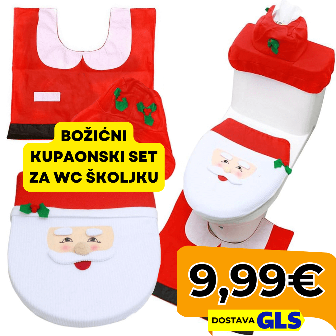 Božićni kupaonski set za WC školjku