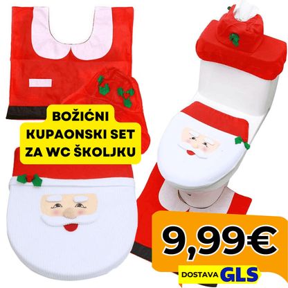 Božićni kupaonski set za WC školjku