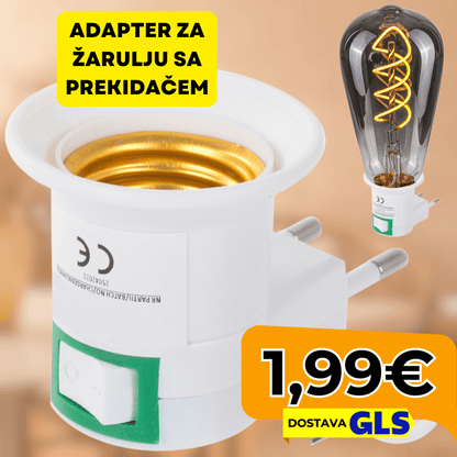 Adapter za žarulju E27 s prekidačem na 220V - Predobro.hr