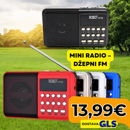 Mini Radio – Džepni FM Radio s USB, SD i Baterijom - Predobro.hr