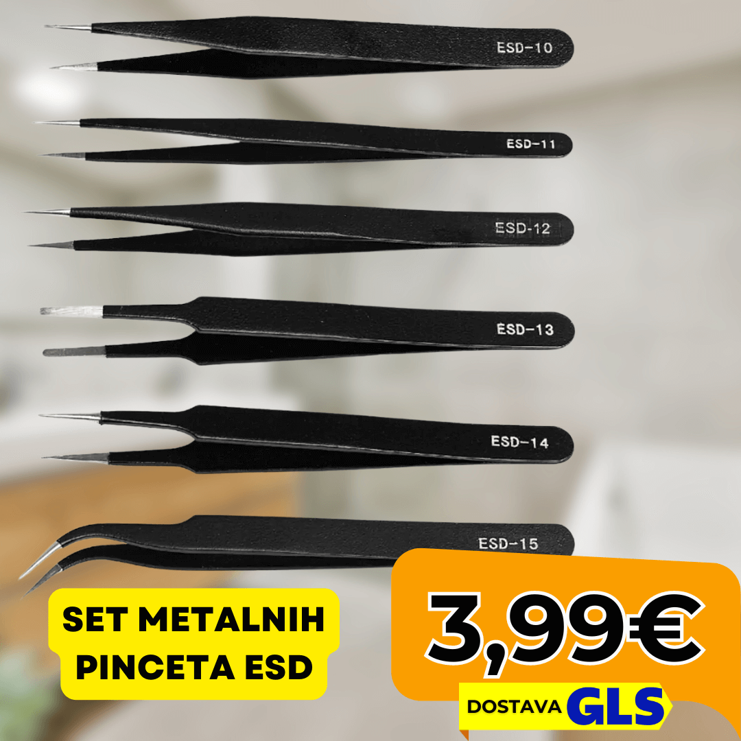 Set Metalnih Pinceta ESD | 6 Komada - Predobro.hr