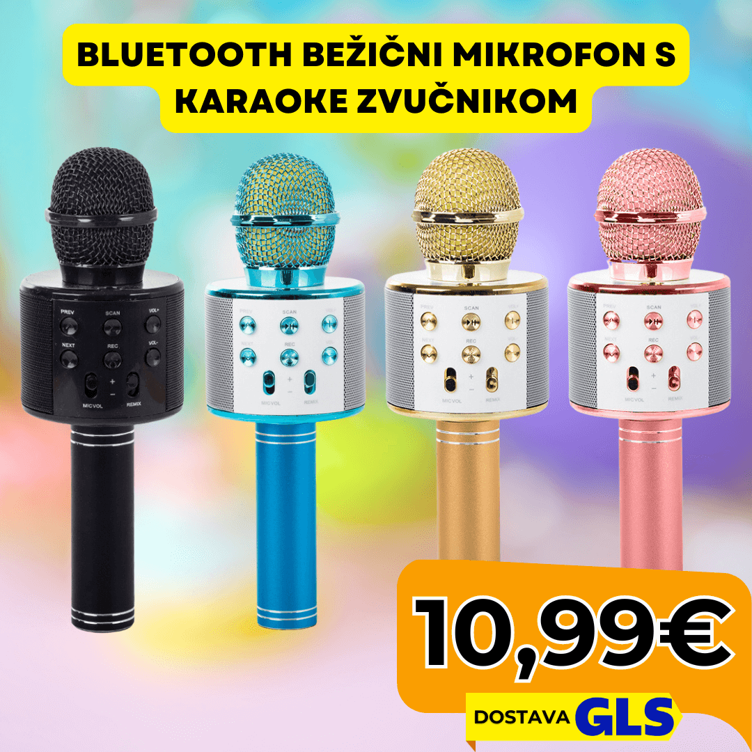 Bluetooth Bežični Mikrofon s Karaoke Zvučnikom i Modulatorom Glasa - Predobro.hr