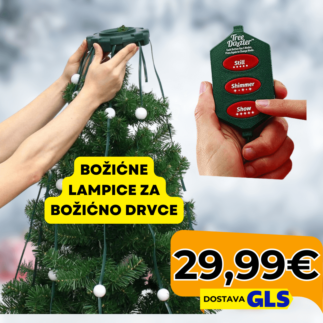 Božićna zavjesa-lampice za božićno drvce s 64 LED RGB svjetla - Predobro.hr