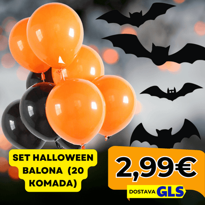 Set Halloween balona – crno-narančasti (20 komada) - Predobro.hr