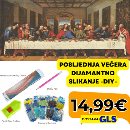 Posljednja večera 85x40 cm | DIJAMANTNO SLIKANJE MOZAIK - Predobro.hr