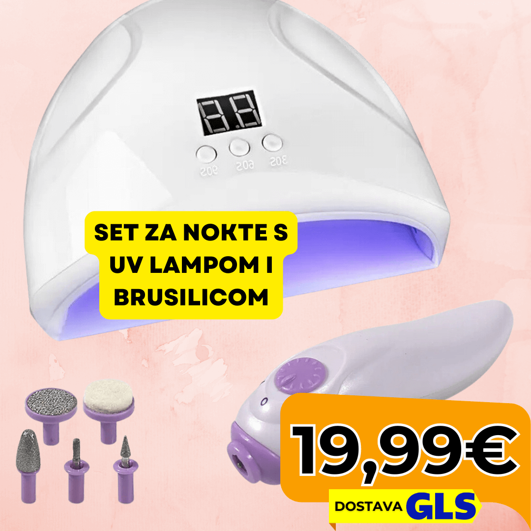 Hibridni Set za Nokte s UV Lampom, 12 LED dioda i Brusilicom | 12W - Predobro.hr