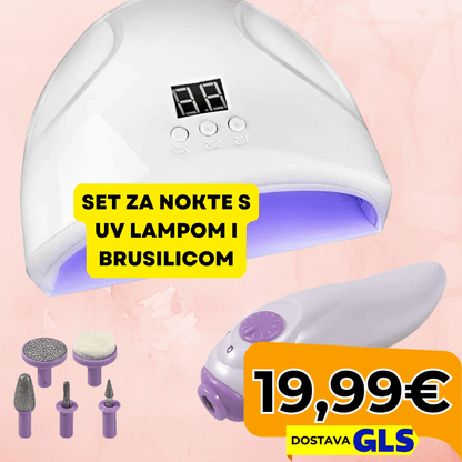 Hibridni Set za Nokte s UV Lampom, 12 LED dioda i Brusilicom | 12W - Predobro.hr