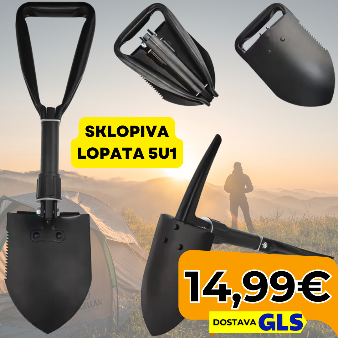 Sklopiva Lopata 5u1 sa Futrolom 60 cm - Predobro.hr