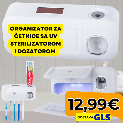 Organizator za Četkice za Zube s UV Sterilizatorom i Dozatorom Paste - Predobro.hr