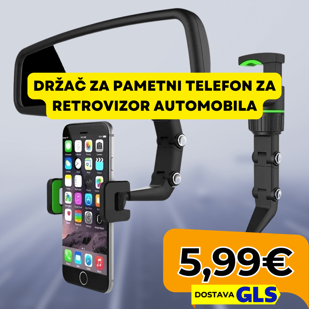 Držač za Pametni Telefon za Retrovizor Automobila | Podesivi Univerzalni Nosač - Predobro.hr