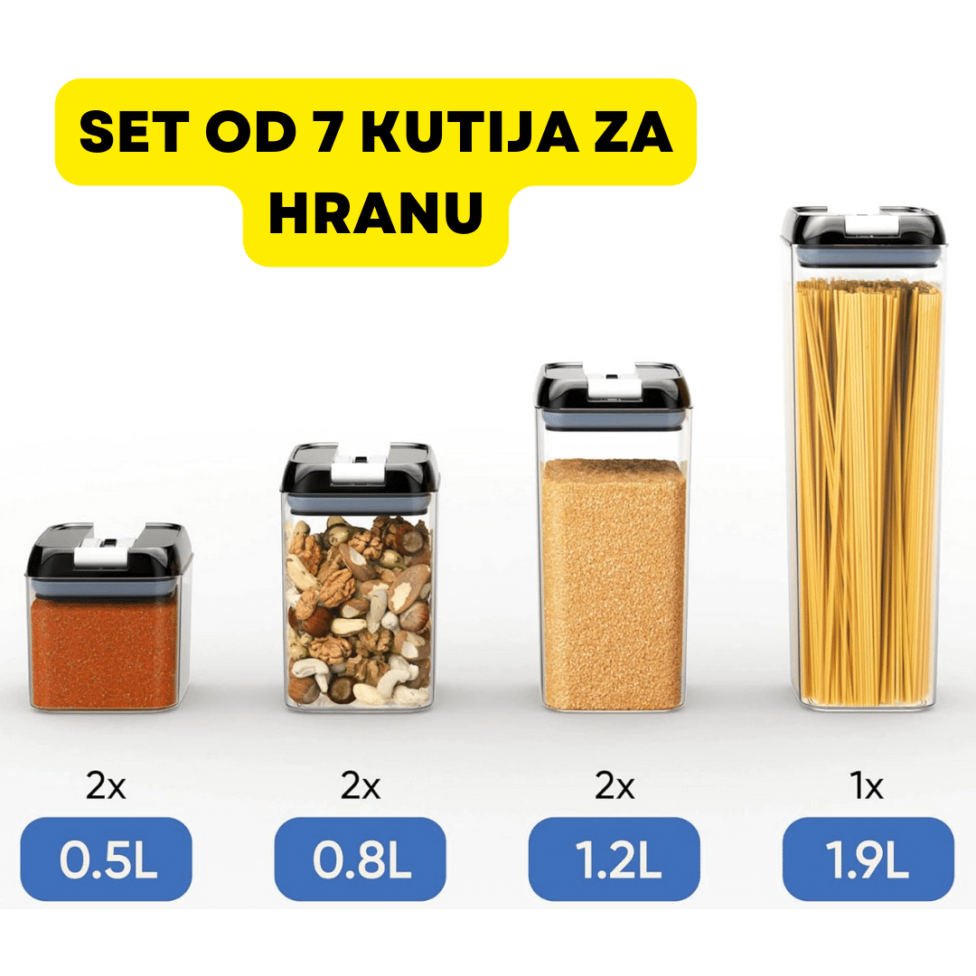 Set od 7 komada posuda za čuvanje hrane s poklopcima - Predobro.hr