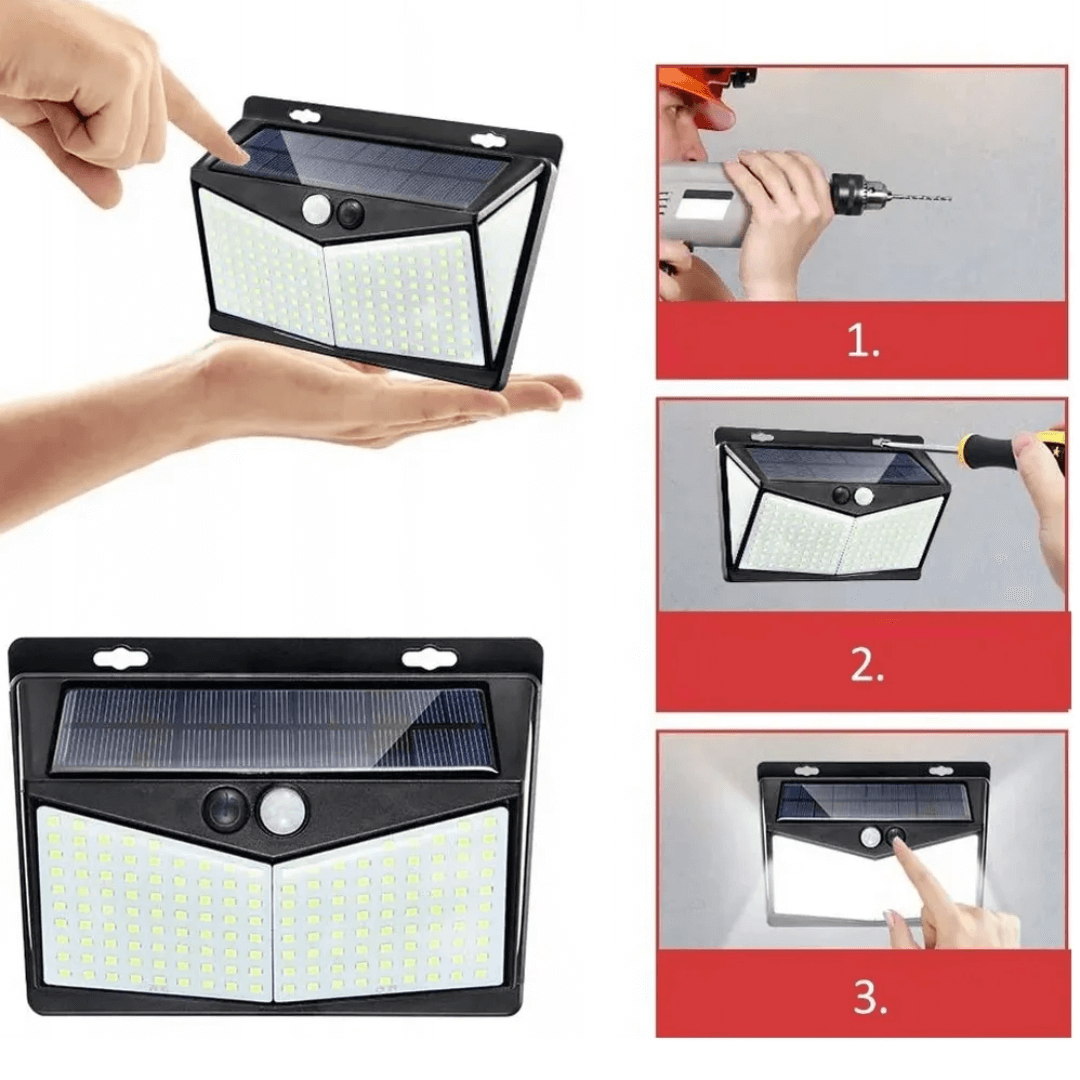 Solarna Zidna Lampa s Senzorom Pokreta – 212 LED - Predobro.hr