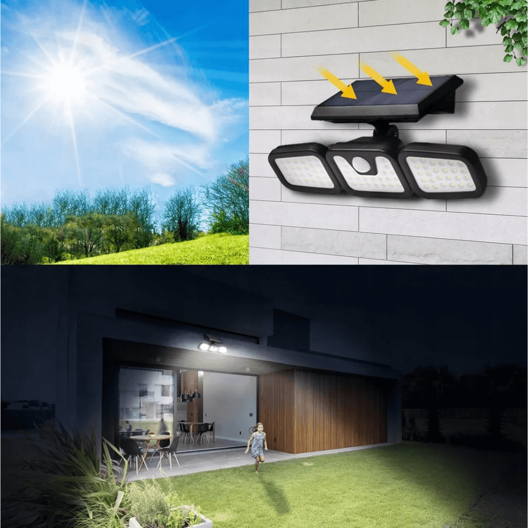 LED Solarna Lampa s Senzorom Pokreta i Sumraka | Vanjska Zidna Svjetiljka IP65 - Predobro.hr