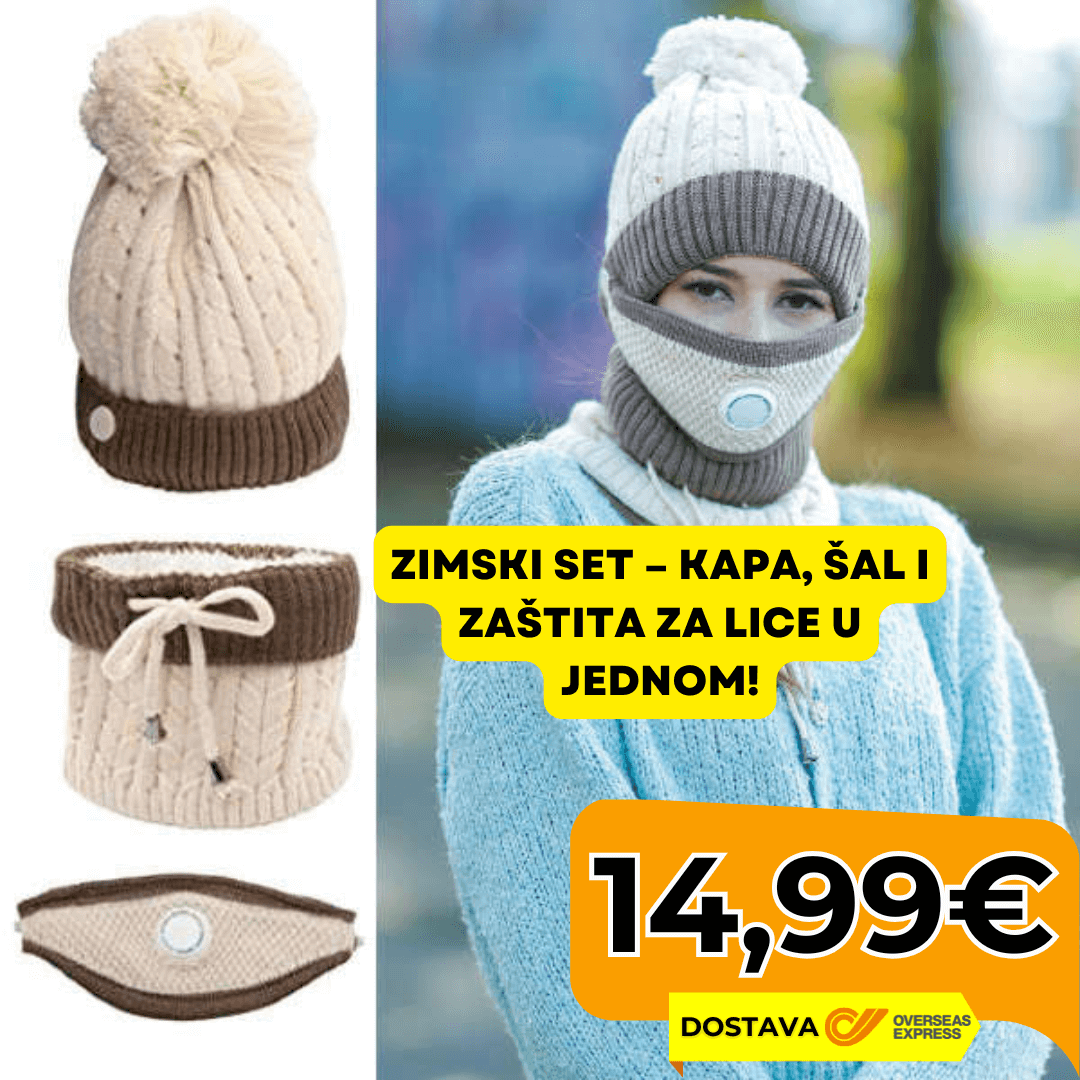 Zimski Set – Kapa, Šal i Zaštita za Lice u Jednom!